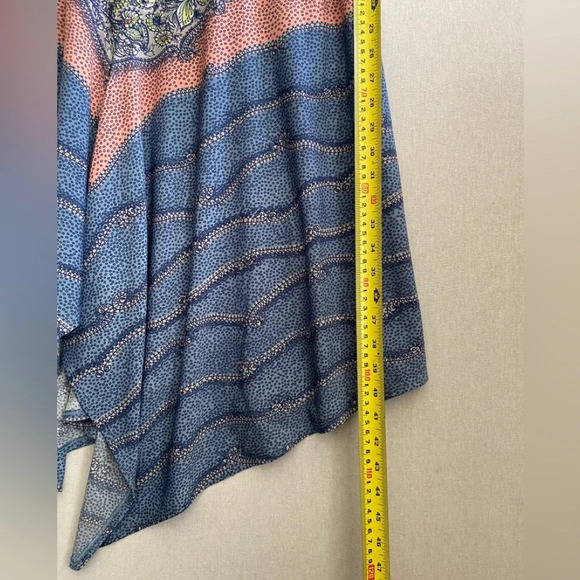 BCBG Max Azria Paisley floral  print belted sleeveless asymmetrical dress Sz M - Picture 12 of 12